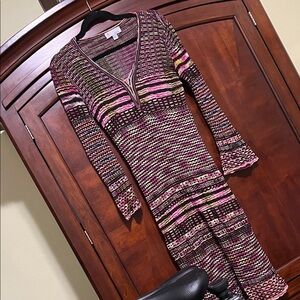Missoni wool Vibrant Striped Long Sleeve Dress Size 44